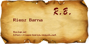 Riesz Barna névjegykártya
